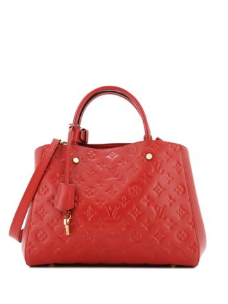 Louis Vuitton Montaigne Handbag Monogram Empreinte Leather MM satchel - Rosso