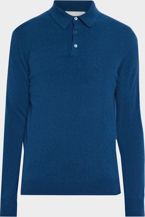 Neiman Marcus Men & apos;s Cashmere Melange Polo Sweater