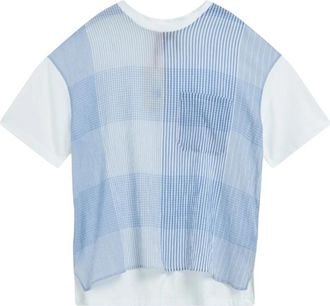 Semicouture Gestreept katoenen T-shirt met asymmetrisch ontwerp - Dames - Blouses - Blauw - M - Katoen - Overhemden