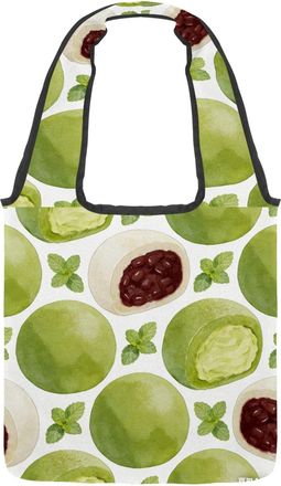 Generic green Reversible Canvas Shoulder Tote - Double-Sided Print, 12oz Cotton, 27cm Drop, Fold-Flat Bag for Travel, Shopping, Street Outings