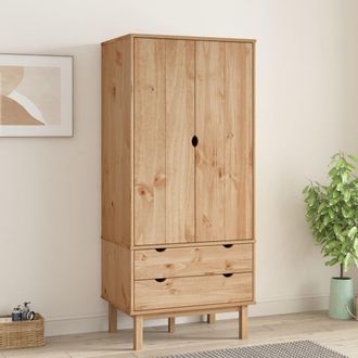 Berkfield Home Wardrobe OTTA 76.5x53x172 cm Solid Wood Pine in Brown