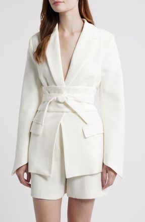 Odd Muse The Ultimate Muse Belted Blazer in White at Nordstrom, Size X-Large
