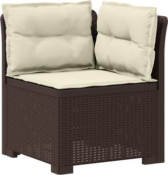 vidaXL Sill&oacute;n Individual De Jard&iacute;n Con Cojines Apariencia De Ratan Pp Vidaxl