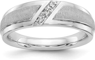 Diamond2Deal 14k White Gold Lab Grown Diamond Wedding Band Ring 0.05Ct Clarity- VS Color- D-E