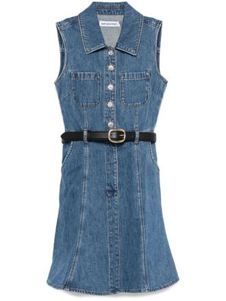 Self Portrait sleeveless denim mini dress - Blue