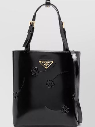 Prada triangle leather clutch bag