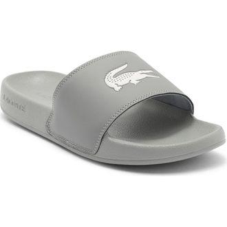 Lacoste Serve Slide Sandal in Grey/White at Nordstrom Rack, Size 11