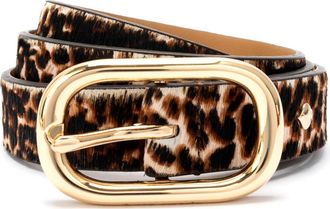 Kate Spade New York molten buckle genuine calf hair belt in Downtown Leopard at Nordstrom, Size Medium