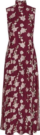 Rotate Floral-embroidered Sleeveless Maxi Dress