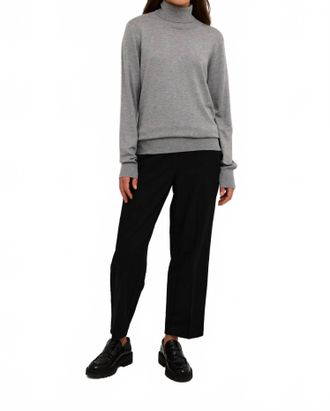 Kaffe Astrid Long Sleeve Regular Fit Roll Neck Top In Grey