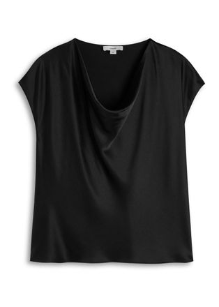 Vince Cowl-neck Silk Blouse - Black - S (UK8-10 / S)