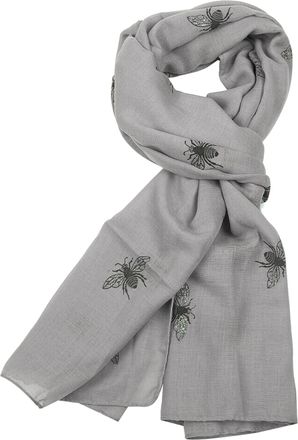 World of Shawls Ladies Girls Womens Glitter Bumble Bees Scarves Wraps Shawl Soft Scarf (Silver)