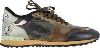 Valentino Pre-owned Mens Rockrunner Camouflage Studded Sneakers in Multicolor Leather - Multicolour - Size EU 45