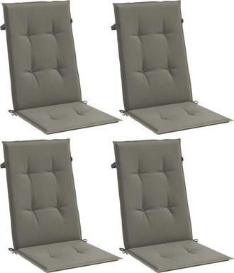 vidaXL Vidaxl - Cojines Para Silla Respaldo Alto 4 Uds Tela Gris Oscuro Melange