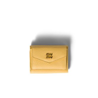 Miu Miu Small Leather Wallet, Woman, Yellow