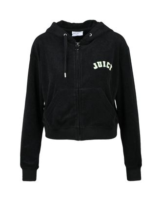 Juicy Couture Black Cropped Sponge Hoodie