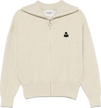 Isabel Marant Axelle cardigan - women - Organic Cotton/Viscose/Wool/Polyamide/Polyester/Elastane - 38 - Neutrals