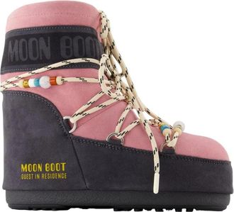 Moon Boot Icon Low Enkellaarsjes - Dames - Winterlaarzen - Roze - 36 EU - Leer - Schoenen