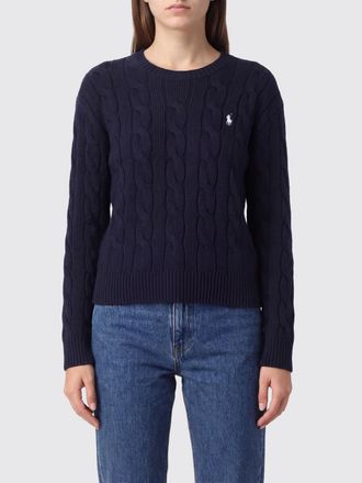 Polo Ralph Lauren Maglia a trecce a maniche corte in lana e cashmere con scollo a V