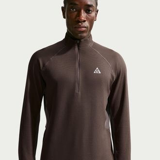Nike Mens Nike ACG Dri-FIT Mid-Layer 1/4-Zip Trail Running Top in Brown | IO9669-004