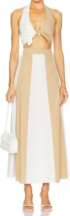 Adriana Degreas Giardino High-Waist Maxi Skirt In Off-White / Beige