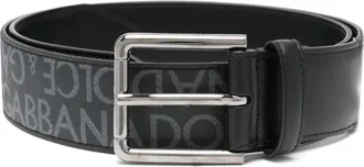 Dolce & Gabbana Cintura Con Fibbia Ricamata Con Logo-Uomo