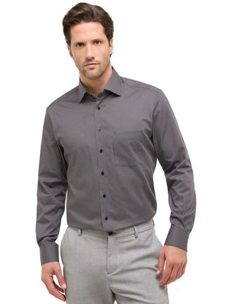 Eterna overhemd grijze print Modern Fit