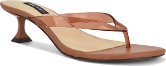 Nine West Crisee Kitten Heel Flip Flop in Light Brown at Nordstrom, Size 6.5