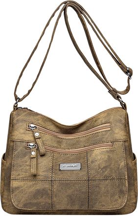 Generic Stylish Women Shoulder Bag Large Capacity Messenger Tote with Secure Zipper Closure for Daily Practical Use (Yellow, One Size)