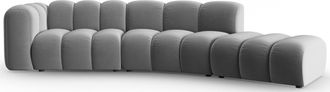 MICADONI 5-Sitzer Design Modulsofa Lupine mit Ottomane rechts - Samtbezug