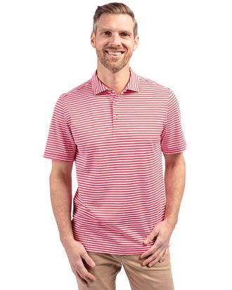 Cutter & Buck Virtue Eco Pique Stripe Recycled Mens Polo Shirt