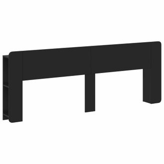 vidaXL Cabecero Con Armario Negro Madera De Ingenier&iacute;a Vidaxl
