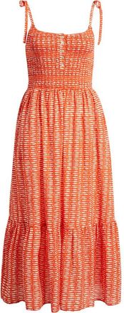Marine Layer Carmen Tie Strap Ruffle Hem Maxi Dress in Sardina Print at Nordstrom, Size X-Large