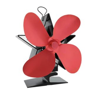 OEM Ventilador De Chimenea De 4 Aspas Accionado Por Calor Para Estufas De Le&ntilde;a - Ventilador Silencioso - Distribuci&oacute;n Eficiente Del Calor (rojo)