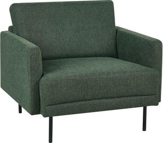 Beliani Beliani - Sillón moderno tapizado patas de metal tejido repelente al agua respaldo acolchado verde oscuro Breda