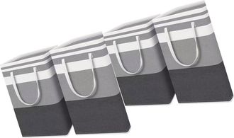 OEM Cestas Grandes De Almacenamiento De Ropa De 75 Litros, Juego De 4, - Gris/negro