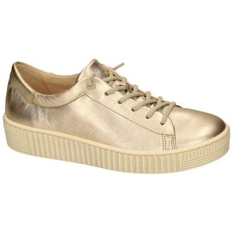 Gabor Schoenen, Dames, Geel, 37 EU, Leer, 43.331.62 Satin Metallic Sneaker