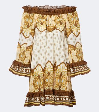La DoubleJ Plac&eacute;e printed cotton minidress