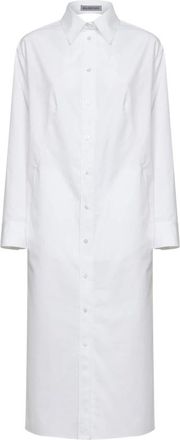 Balenciaga Shirt Dresses, female, White, Size: XS Draped-back Shirt Dress
