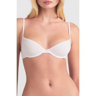 SKIMS Everyday Cotton Underwire Unlined Demi Bra in Z/dnusnowdnu at Nordstrom, Size 38B