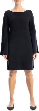 Max Studio Boat Neck Flare Sleeve Sweater Dress in Black at Nordstrom Rack, Size X-Large