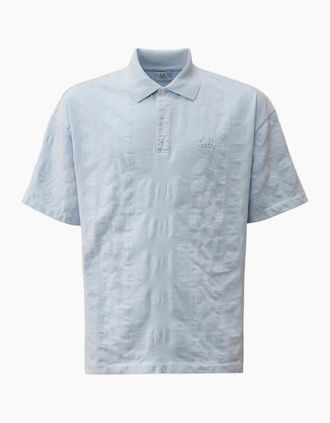 C.P. Company Mens Jersey Jacquard Multi Pattern Polo - Blue - Size: 42