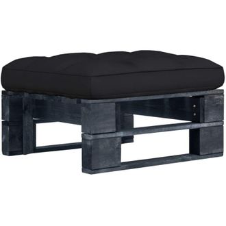 vidaXL Otomana De Jard&iacute;n De Palets Madera De Pino Impregnada Negro Vidaxl