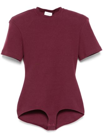 Magda Butrym fine-ribbed bodysuit - women - Elastane/Cotton/Cotton - 38 - Red