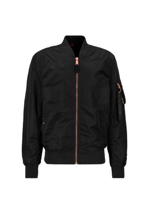 Alpha Industries Bomberjacke ALPHA INDUSTRIES MA-1 VF Light, Herren, Gr. S, schwarz (schwarz, copper), Obermaterial: 100% Nylon, Futter: 100% Nylon, Jacken Bomberjacke