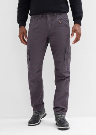 Bonprix Cargohose BONPRIX, Herren, Gr. 46, N-Gr, schiefergrau, Web, Obermaterial: 100% Baumwolle, relaxed fit, Hosen Cargohose, aus Baumwolle, mit Reissversch