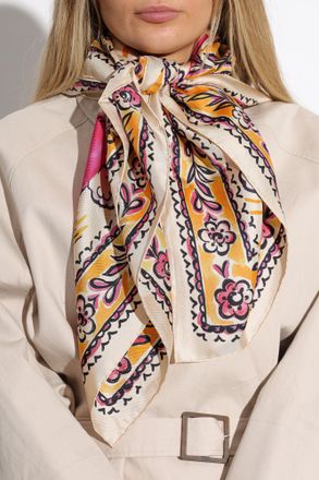 Moschino Silk Scarf With Print, Unisex, Multicolour