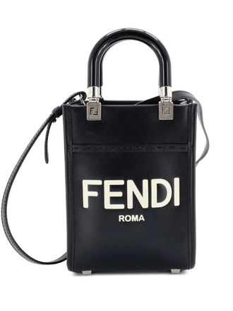 Fendi Sunshine Shopper Tote Leather Mini crossbody bag - Black