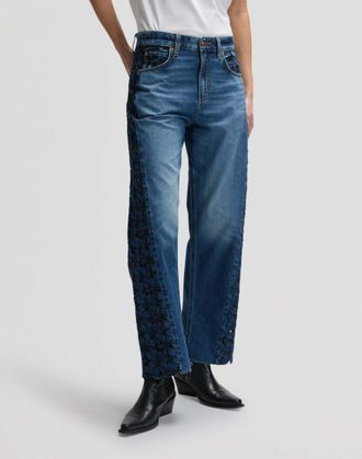 Lee Loose-fit-Jeans LEE Lee Jeans Rider Barrel, Damen, Gr. 27, L&auml;nge 31, blau, Obermaterial: 80% Baumwolle CO. 20% Baumwolle CO recyc.., Jeans Loose-fit-J