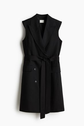 H&M Blazerkleid aus Leinenmix - Schwarz